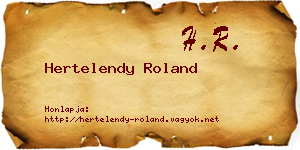 Hertelendy Roland névjegykártya