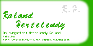 roland hertelendy business card